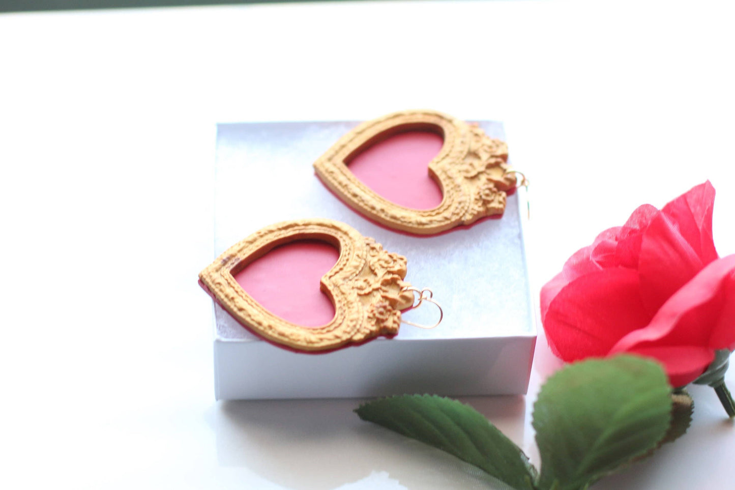 Mexican Earrings for Women, Sacred Heart Earrings