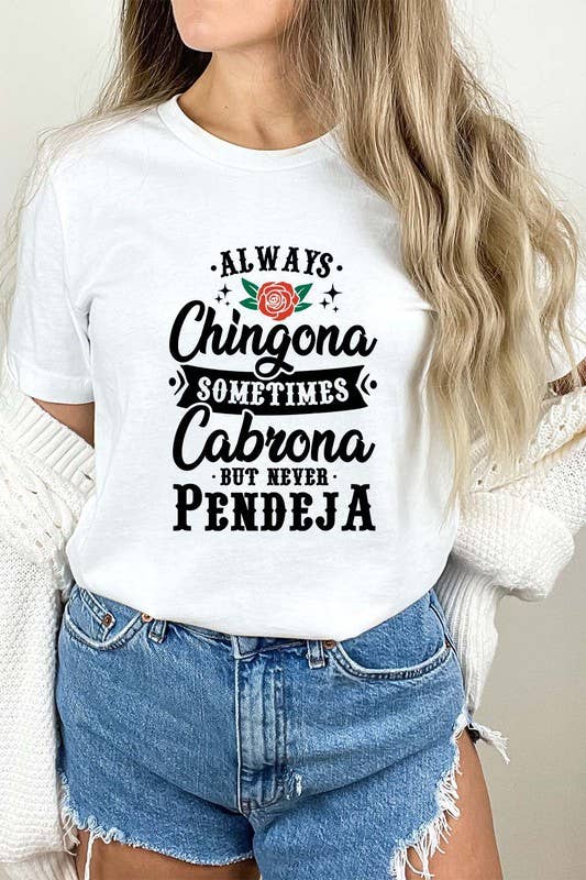 Chingona Graphic Tee: Grey