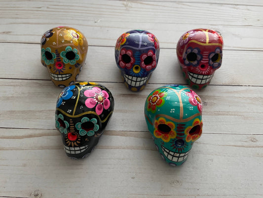 12 Day of the Dead Mini Clay Painted Skeletons